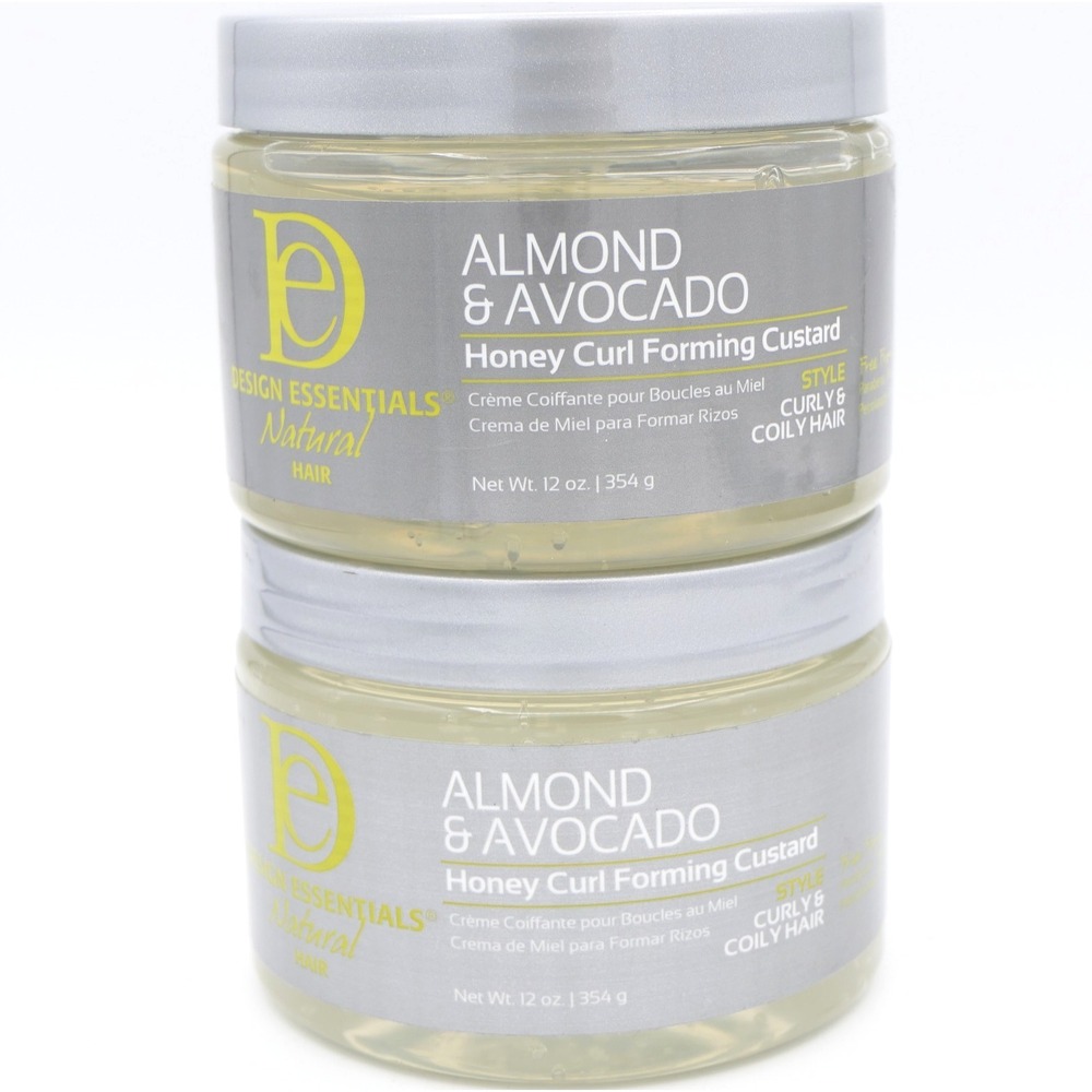 Design Essentials Almond & Avocado Honey Curl Forming Custard 2 Pack 12oz Ea Jar